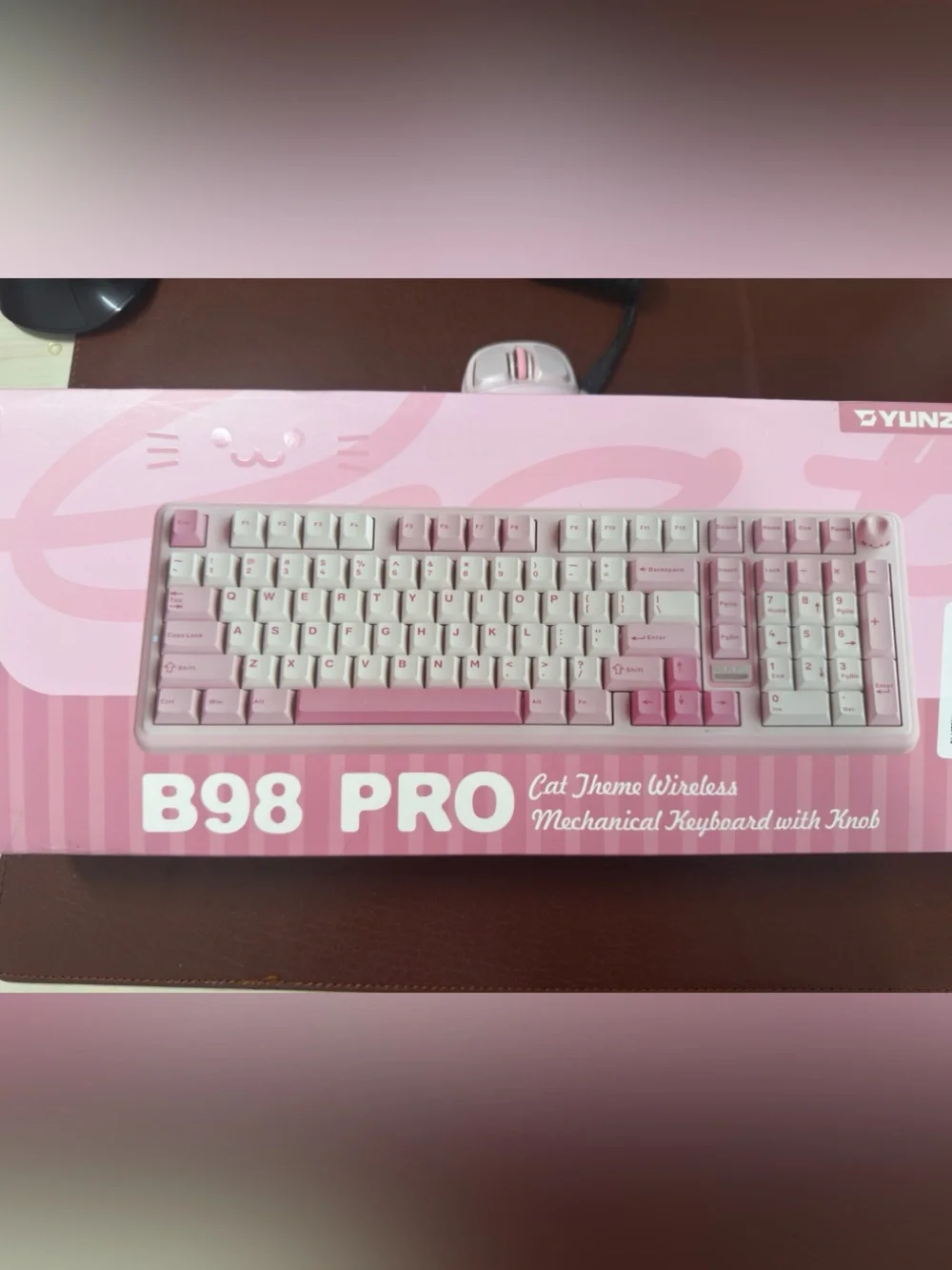 YUNZII B98 PRO Hot Swappable Mechanical Keyboard Candy Switches - Pink